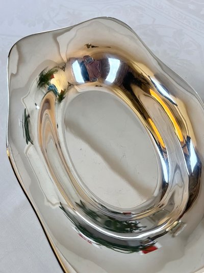 Bread Basket In Silver Plated Metal - Pièce De Forme Christofle Marked - 20th Century