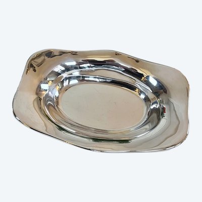 Bread Basket In Silver Plated Metal - Pièce De Forme Christofle Marked - 20th Century