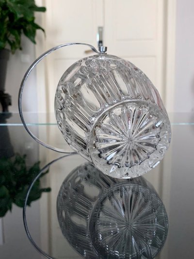 Glass And Metal Ice Bucket - Vintage