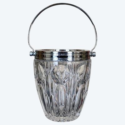 Glass And Metal Ice Bucket - Vintage