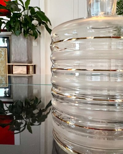 Caraffa da bar - Bouteille En Verre - Filets d'Or Fin - Art Déco