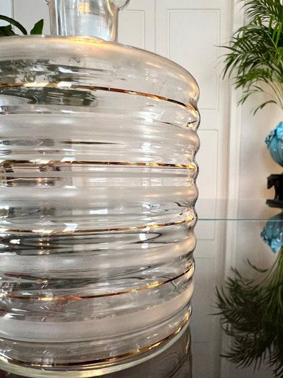 Caraffa da bar - Bouteille En Verre - Filets d'Or Fin - Art Déco