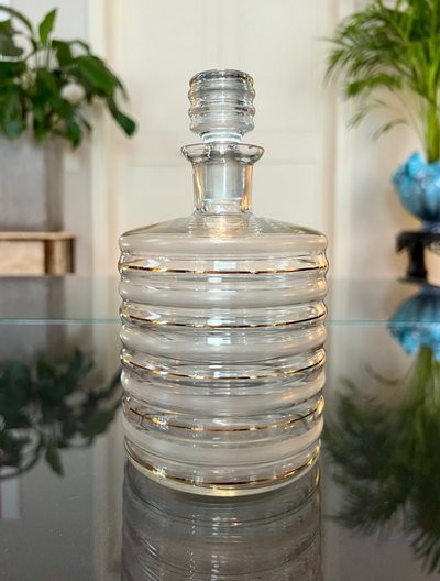 Caraffa da bar - Bouteille En Verre - Filets d'Or Fin - Art Déco
