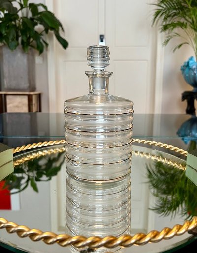 Caraffa da bar - Bouteille En Verre - Filets d'Or Fin - Art Déco