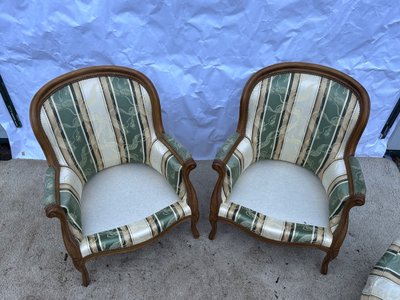 Pair of modern bergere chairs
