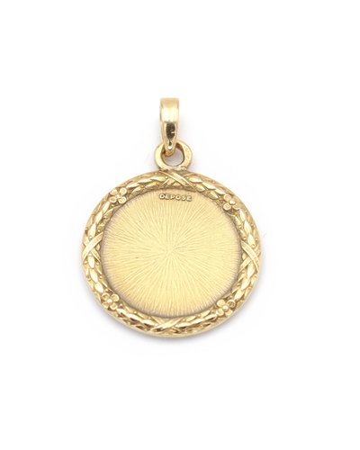 Augis grande médaille d’amour laurier en or 18k, médaille ancienne, plus qu'hier, moins que demain