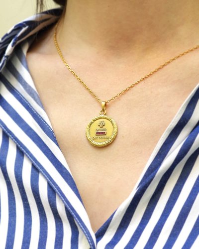 Augis grande médaille d’amour laurier en or 18k, médaille ancienne, plus qu'hier, moins que demain