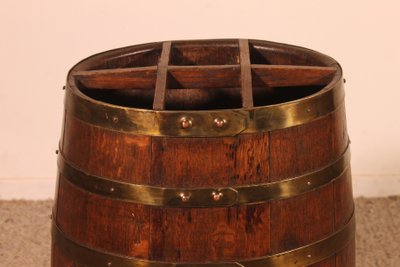 Regenschirm- oder Spazierstockhalter in Fassform aus Eiche, 19. Jh