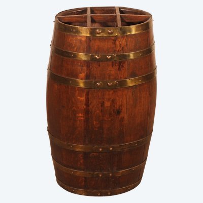 Regenschirm- oder Spazierstockhalter in Fassform aus Eiche, 19. Jh
