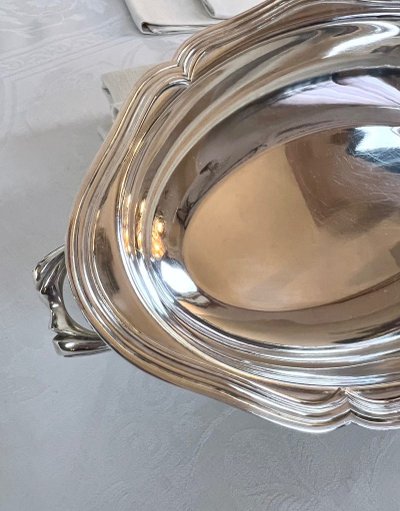 Légumier Plat De Service En Métal Argenté - Vintage Shaped Piece