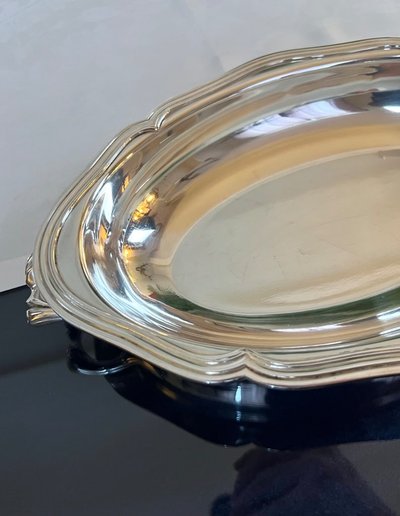 Légumier Plat De Service En Métal Argenté - Vintage Shaped Piece