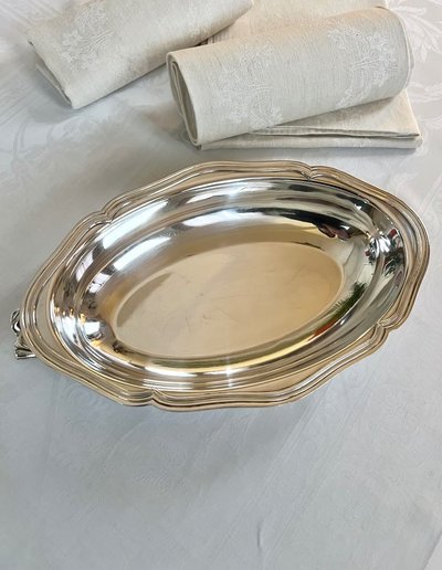 Légumier Plat De Service En Métal Argenté - Vintage Shaped Piece