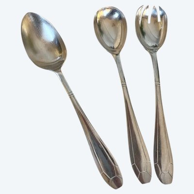 Silver Plated Salad Service Cutlery - Art Deco