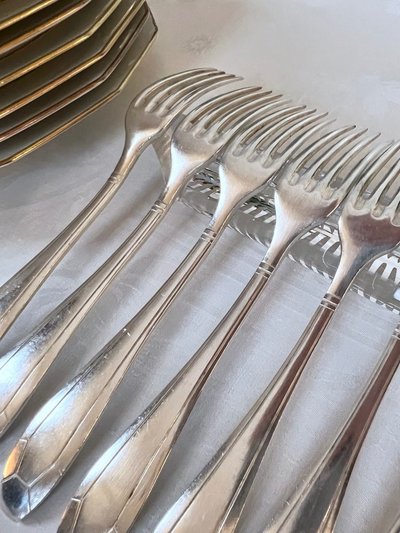 Silver Plated Entremets Cutlery - Art Deco - Forks Spoons