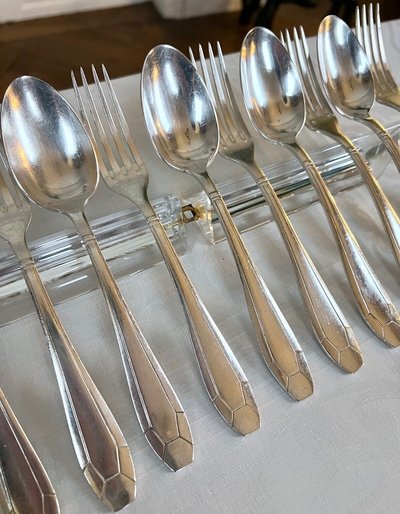 Silver Plated Entremets Cutlery - Art Deco - Forks Spoons