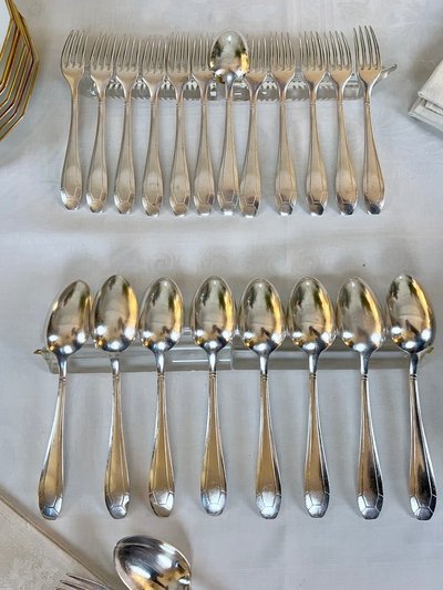 Silver Plated Entremets Cutlery - Art Deco - Forks Spoons