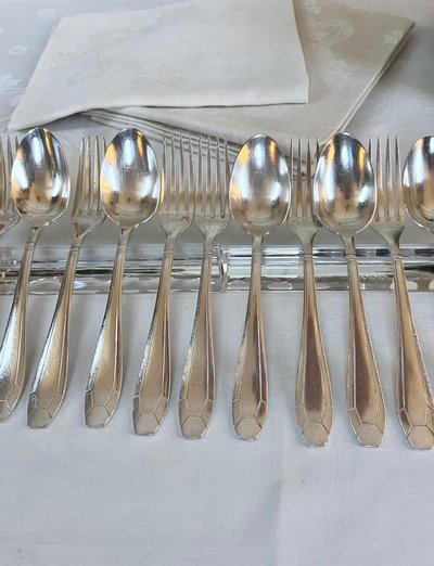 Silver Plated Entremets Cutlery - Art Deco - Forks Spoons