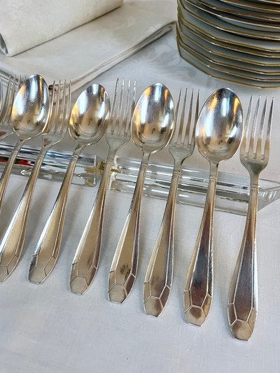 Silver Plated Entremets Cutlery - Art Deco - Forks Spoons