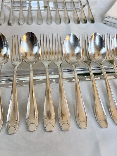 Silver Plated Entremets Cutlery - Art Deco - Forks Spoons