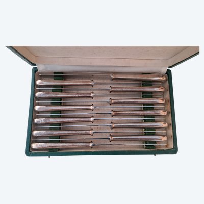 12 Christofle silver-plated metal knives / 22.5 cm