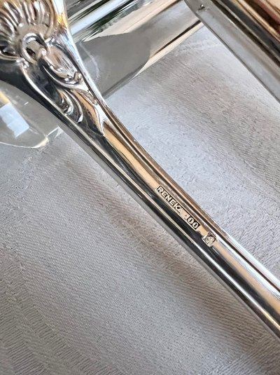 Silver-Plated Metal Cutlery Set - Louis XV Rocaille Style - 20th Century