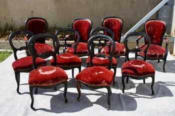 Suite Of Ten (10) Napoleon III Seats, 19th Century