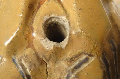 Head Plaque Wall Fountain Glazed Stoneware Owl Bird Art Deco 20th Century
