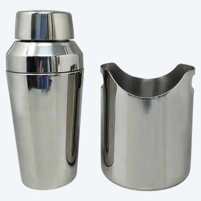 1970s Gorgeous Cocktail Shaker With Ice Bucket by Motta. Made in Italy