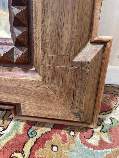 Bistro mirror - Solid oak brasserie with diamond tips