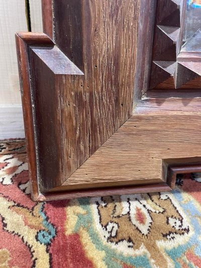 Bistro mirror - Solid oak brasserie with diamond tips
