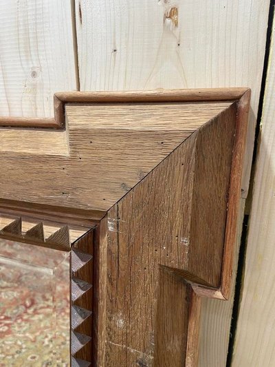 Bistro mirror - Solid oak brasserie with diamond tips