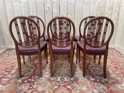 Suite of 6 Louis XVI Bordeaux style chairs
