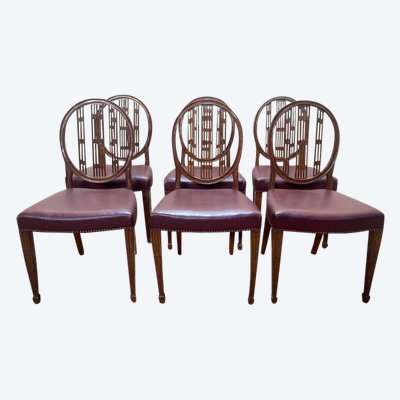 Suite of 6 Louis XVI Bordeaux style chairs