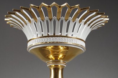 PAIR OF PARIS PORCELAIN STANDING BASKETS, EMPIRE PERIOD
