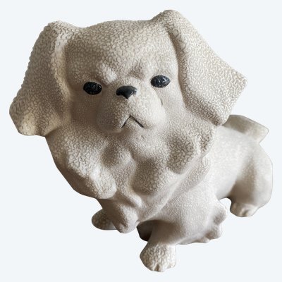 Pekingese or Spaniel Tibétin in ceramic from the manufacture of Sèvres 