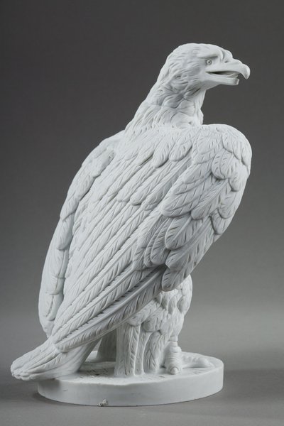 PAIR BISCUIT SCULPTURES OF NAPOLEON III EAGLES