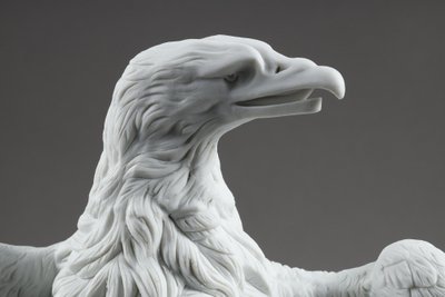 PAIR BISCUIT SCULPTURES OF NAPOLEON III EAGLES