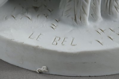PAIR BISCUIT SCULPTURES OF NAPOLEON III EAGLES