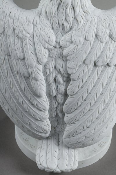 PAIR BISCUIT SCULPTURES OF NAPOLEON III EAGLES