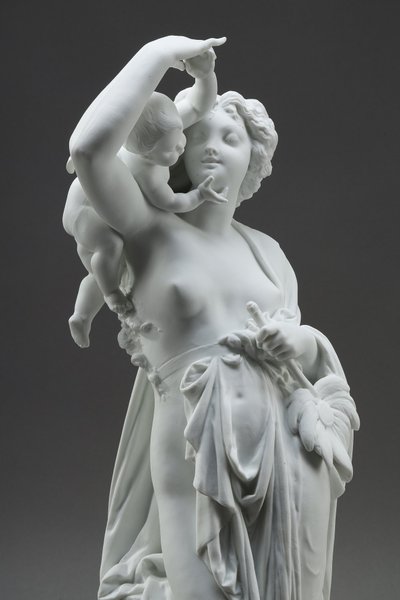 PAIR OF ALLEGORICAL FIGURES BISCUIT PORCELAIN, AFTER CARRIER-BELLEUSE
