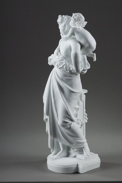 PAIR OF ALLEGORICAL FIGURES BISCUIT PORCELAIN, AFTER CARRIER-BELLEUSE