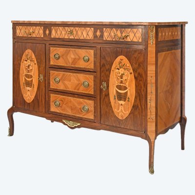 Credenza intarsiata in stile Luigi XV 