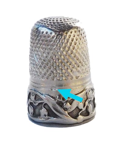 Mimosa ART NOUVEAU silver sewing kit, early 20th century, scissors, thimble, needle case