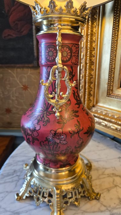 Coppia di lampade in porcellana Boch Frères, Napoleone III.