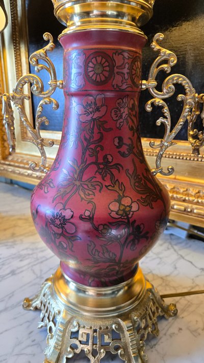 Coppia di lampade in porcellana Boch Frères, Napoleone III.