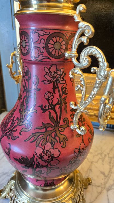 Coppia di lampade in porcellana Boch Frères, Napoleone III.