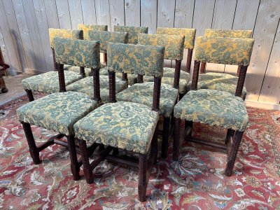 Series of 10 Louis XIII style chairs