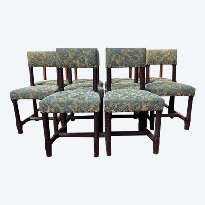Series of 10 Louis XIII style chairs