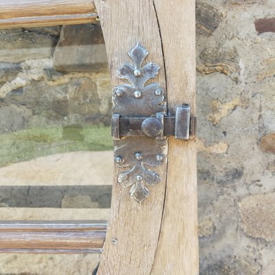 Grand Oeil De Boeuf Ovale En Chêne d'époque XVIIIème Ouvrant Porte Fenêtre Ancienne Boiserie