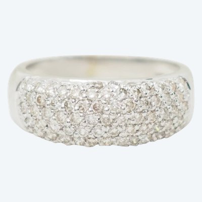 Anello bangle in oro bianco e diamanti